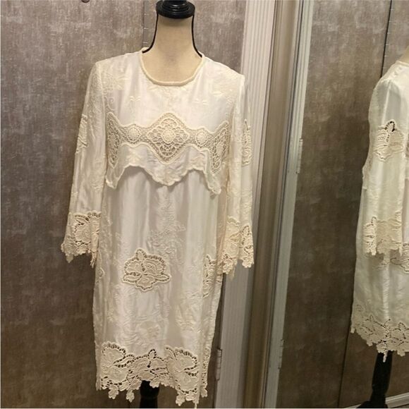 Just Cavalli Cream Lace Dress with Elegant Details, S - Picture 1 of 13